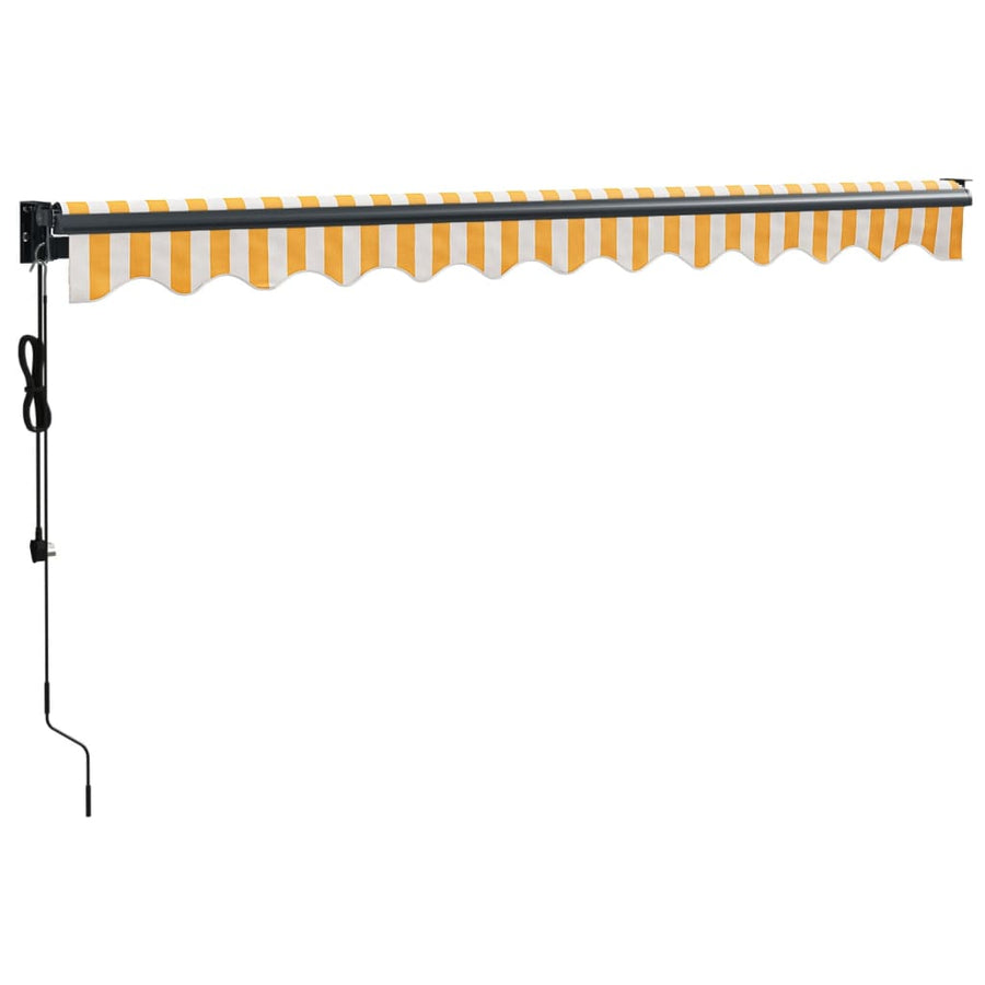 Luifel Elektrisch Uitschuifbaar 3,5X2,5 M En Wit 3.5 x 2.5 m Geel
