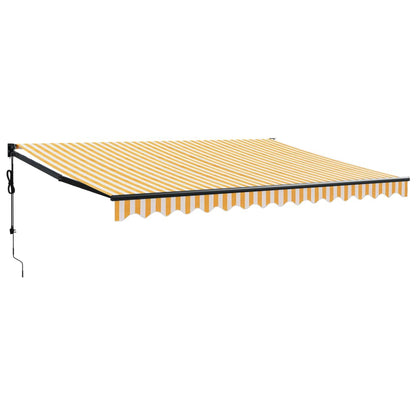 Luifel Automatisch Uitschuifbaar En Geel En Wit (Lijst Antraciet) 4 x 3 m