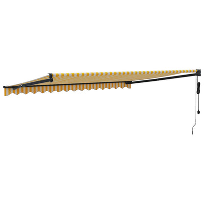Luifel Automatisch Uitschuifbaar En Geel En Wit (Lijst Antraciet) 4 x 3 m