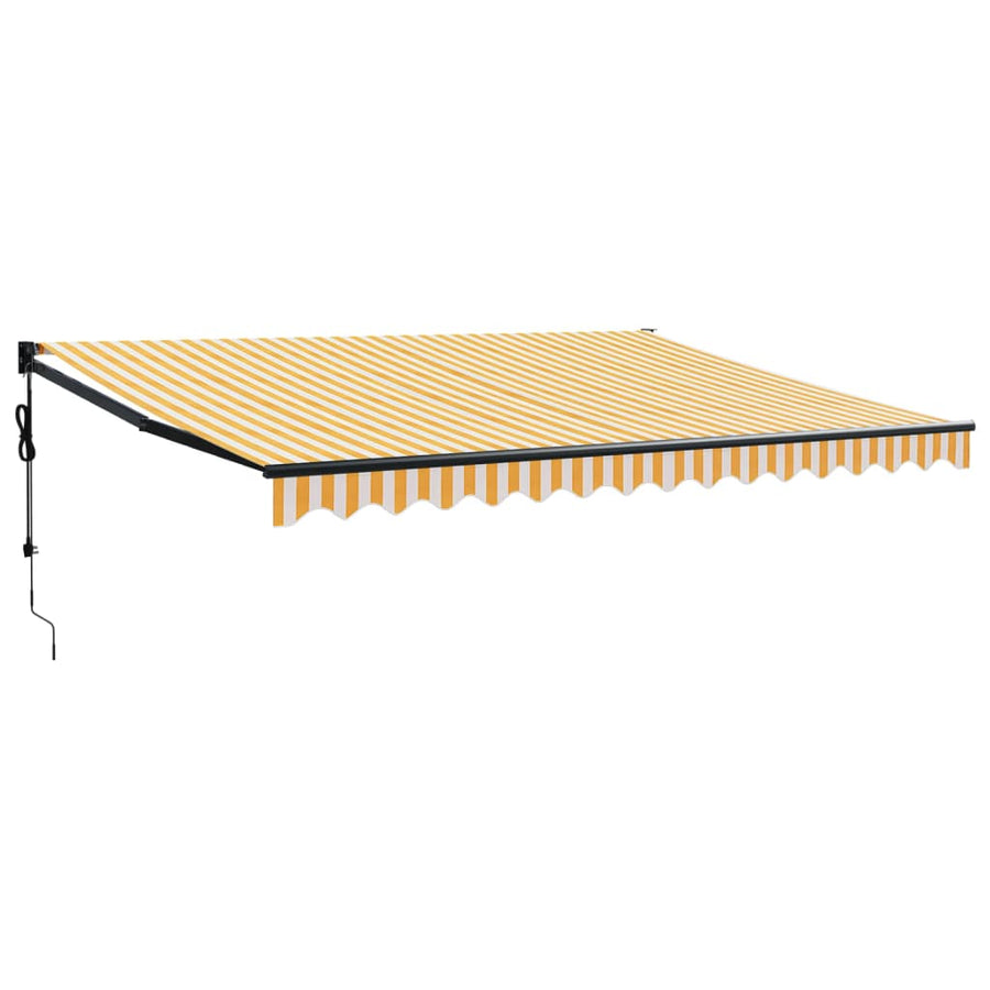 Luifel Automatisch Uitschuifbaar 4,5X3 M En Geel En Wit (Lijst Antraciet) 4.5 x 3 m