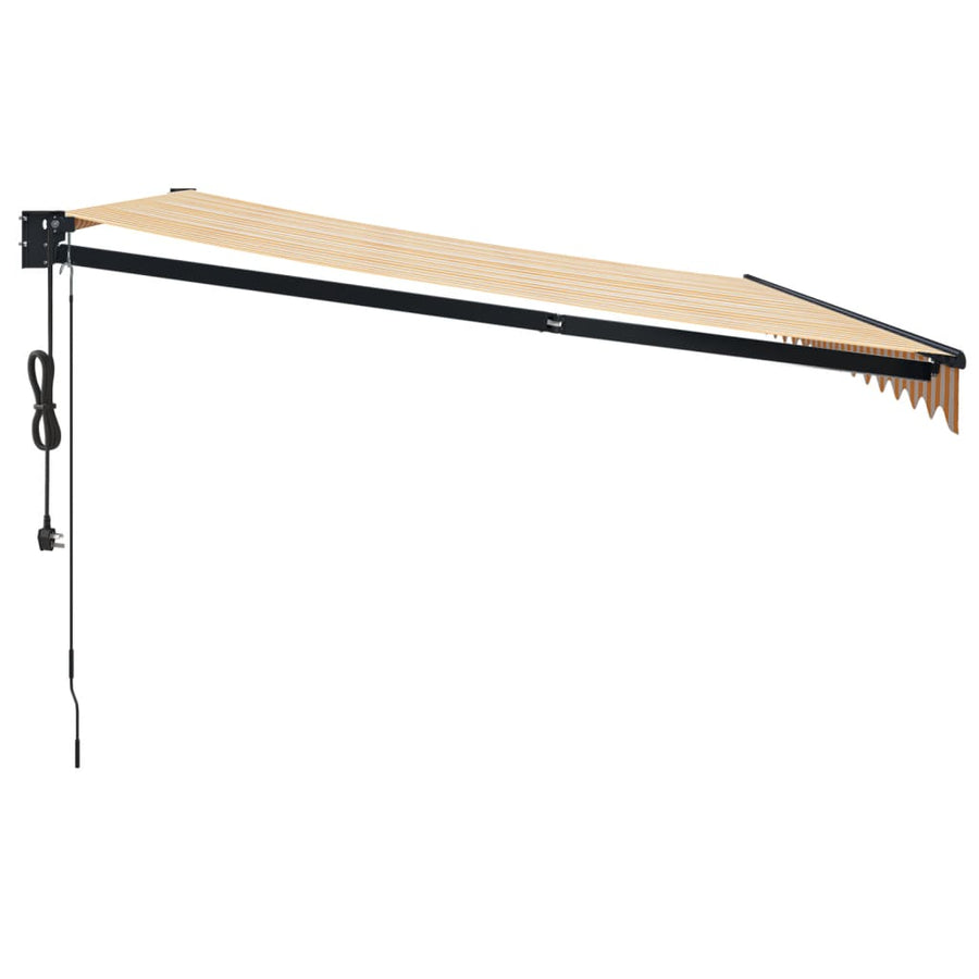 Luifel Automatisch Uitschuifbaar 4,5X3 M En Geel En Wit (Lijst Antraciet) 4.5 x 3 m