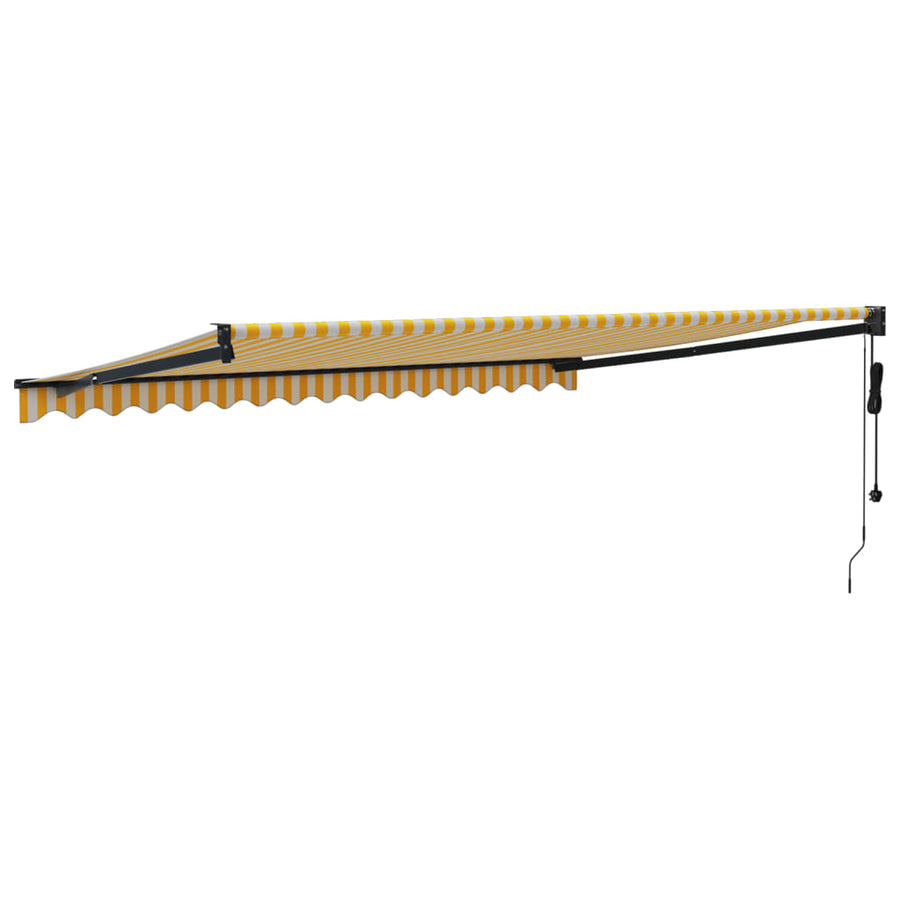 Luifel Automatisch Uitschuifbaar 4,5X3 M En Geel En Wit (Lijst Antraciet) 4.5 x 3 m