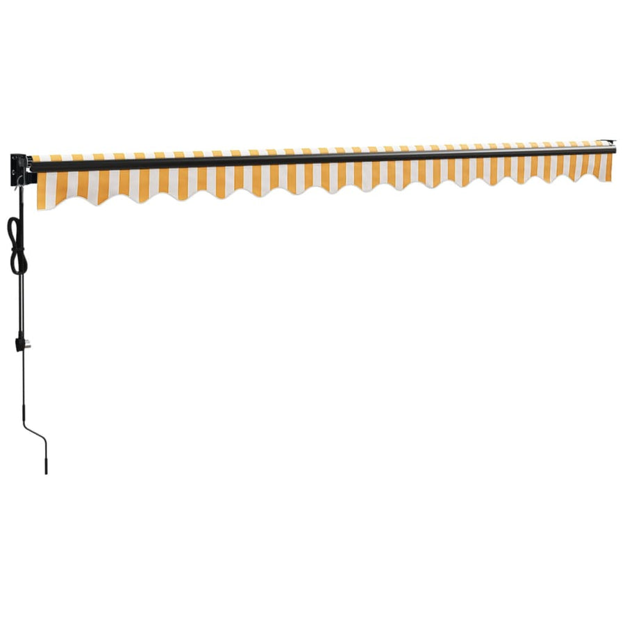 Luifel Automatisch Uitschuifbaar 4,5X3 M En Geel En Wit (Lijst Antraciet) 4.5 x 3 m