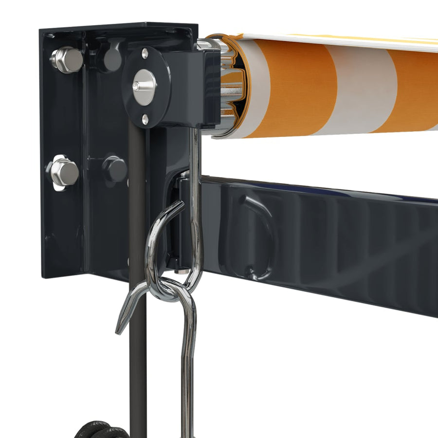 Luifel Automatisch Uitschuifbaar 4,5X3 M En Geel En Wit (Lijst Antraciet) 4.5 x 3 m