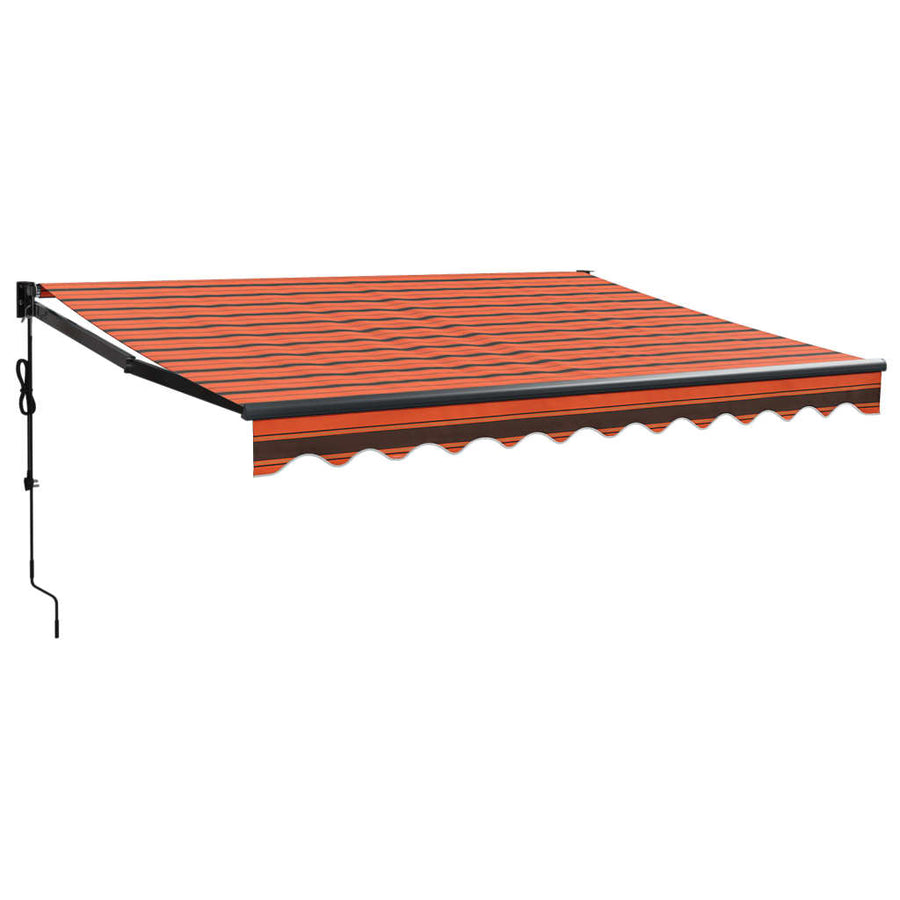 Luifel Automatisch Uitschuifbaar 3,5X2,5 M Oranje En Bruin 3.5 x 2.5 m orange