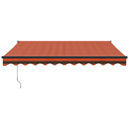 Luifel Automatisch Uitschuifbaar 3,5X2,5 M Oranje En Bruin 3.5 x 2.5 m orange