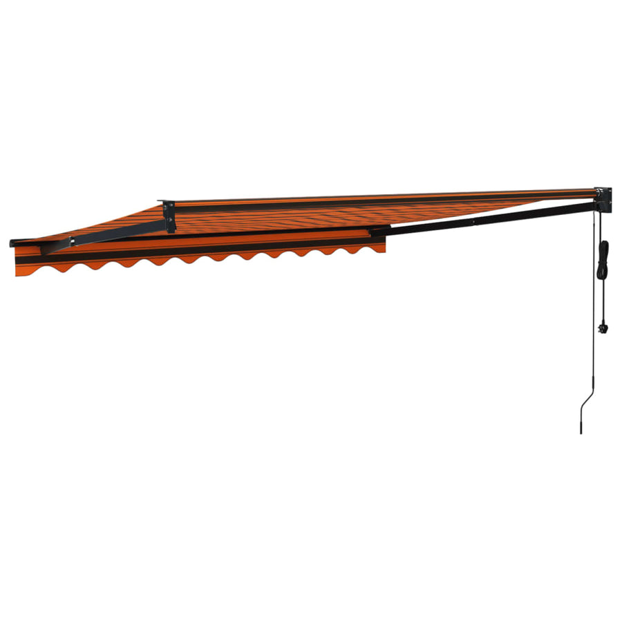 Luifel Automatisch Uitschuifbaar 3,5X2,5 M Oranje En Bruin 3.5 x 2.5 m orange