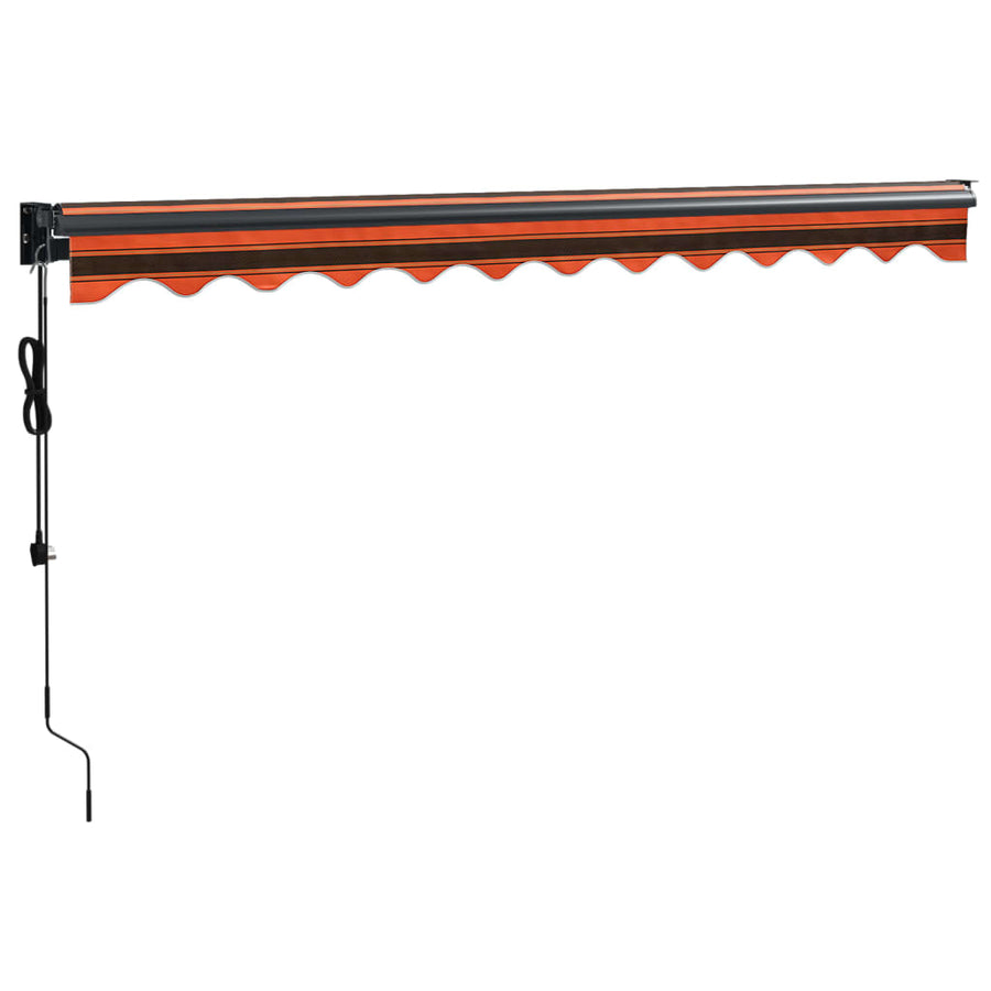 Luifel Automatisch Uitschuifbaar 3,5X2,5 M Oranje En Bruin 3.5 x 2.5 m orange