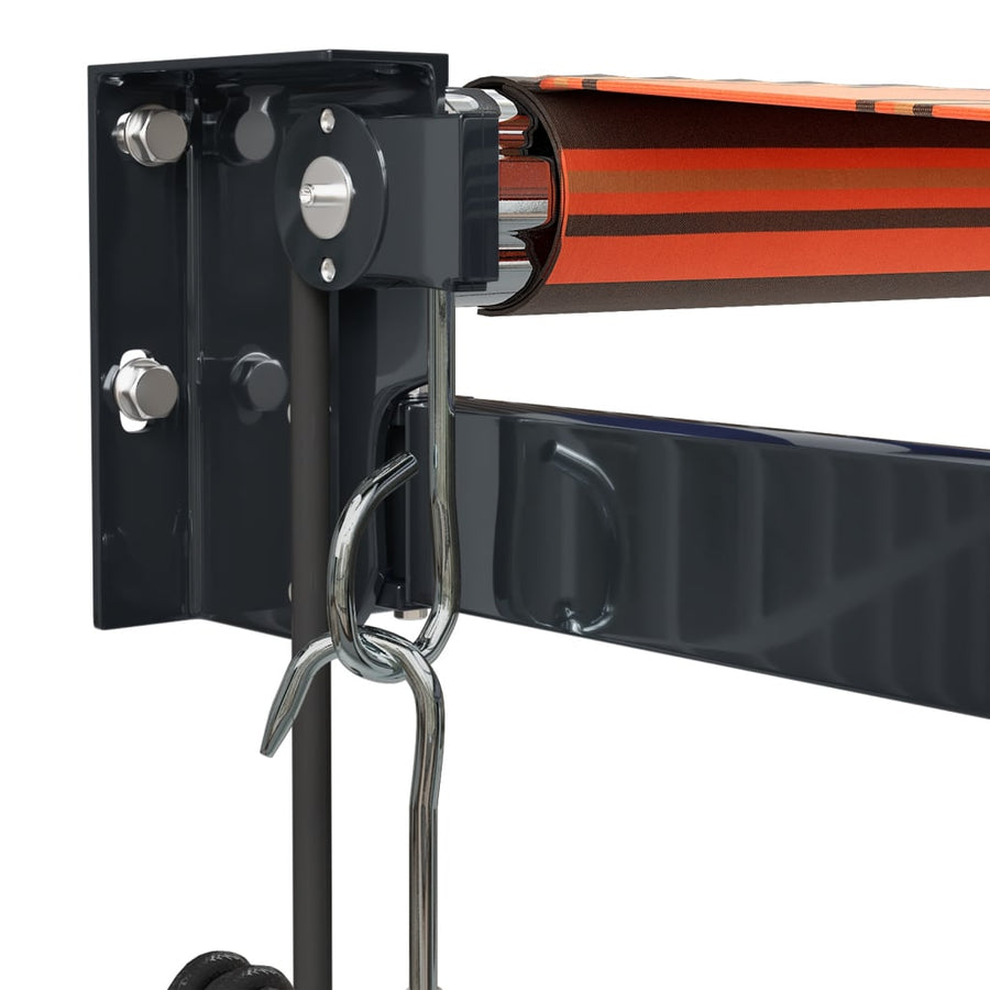 Luifel Automatisch Uitschuifbaar 3,5X2,5 M Oranje En Bruin 3.5 x 2.5 m orange