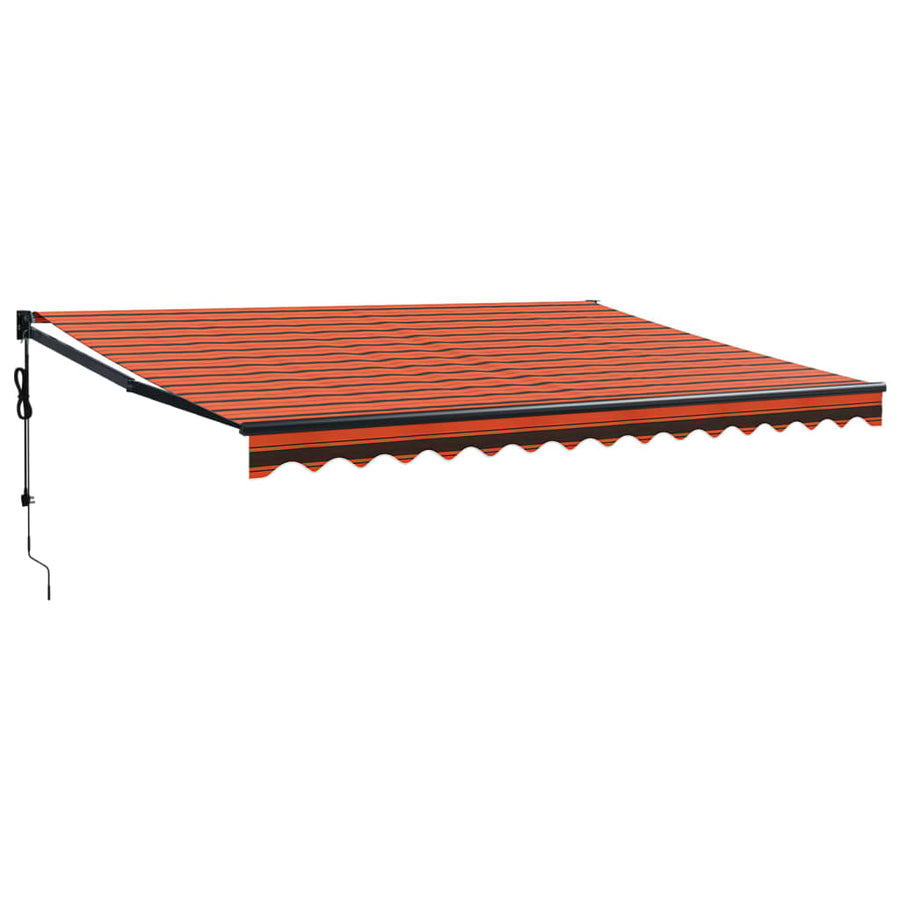Luifel Automatisch Uitschuifbaar En Oranje En Bruin (Lijst Antraciet) 4 x 3 m
