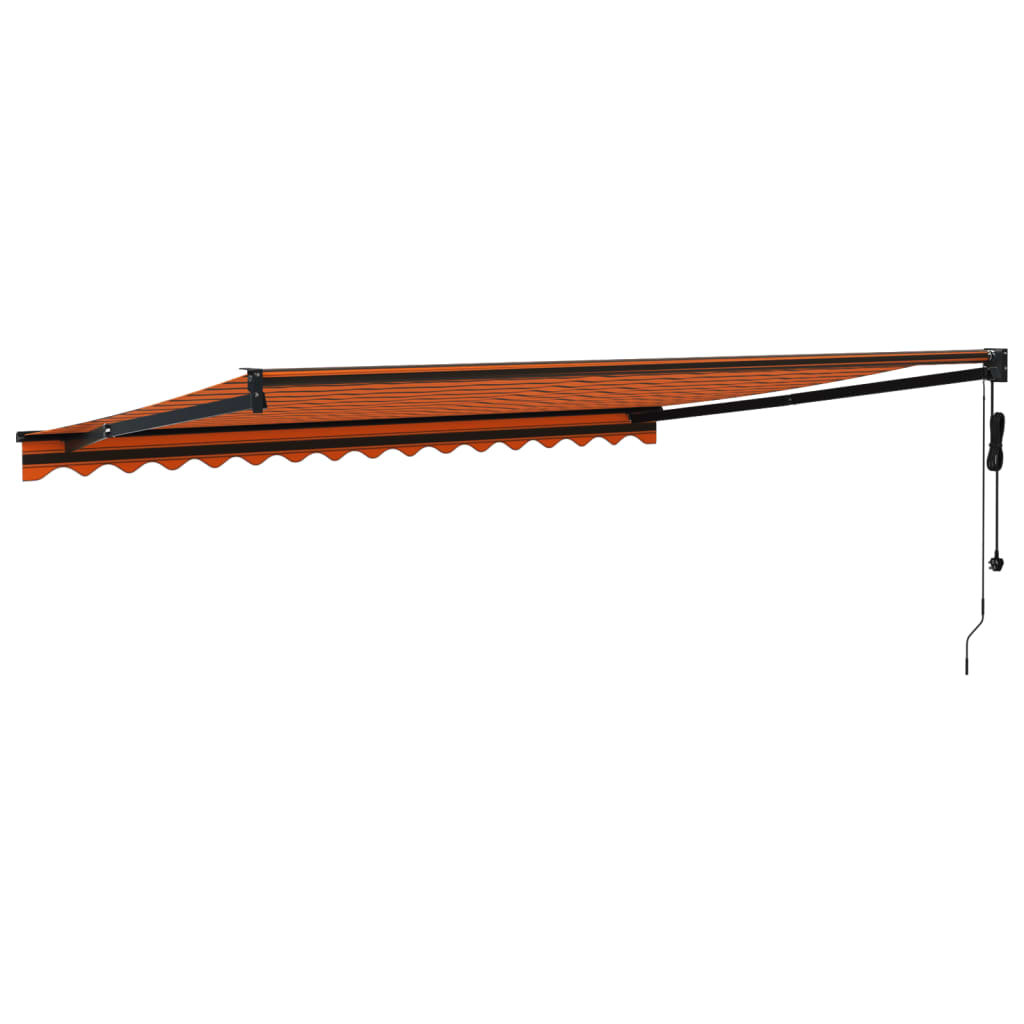 Luifel Automatisch Uitschuifbaar 4,5X3 M En Oranje En Bruin (Lijst Antraciet) 4.5 x 3 m