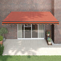 Luifel Automatisch Uitschuifbaar 4,5X3 M En Oranje En Bruin (Lijst Antraciet) 4.5 x 3 m