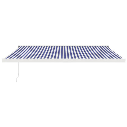 Luifel Uittrekbaar 4X3 M Stof En Aluminium Blauw En Wit