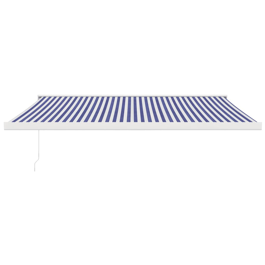 Luifel Uittrekbaar 4X3 M Stof En Aluminium Blauw En Wit