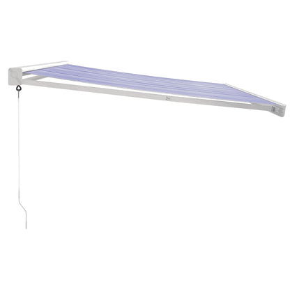 Luifel Uittrekbaar 4X3 M Stof En Aluminium Blauw En Wit