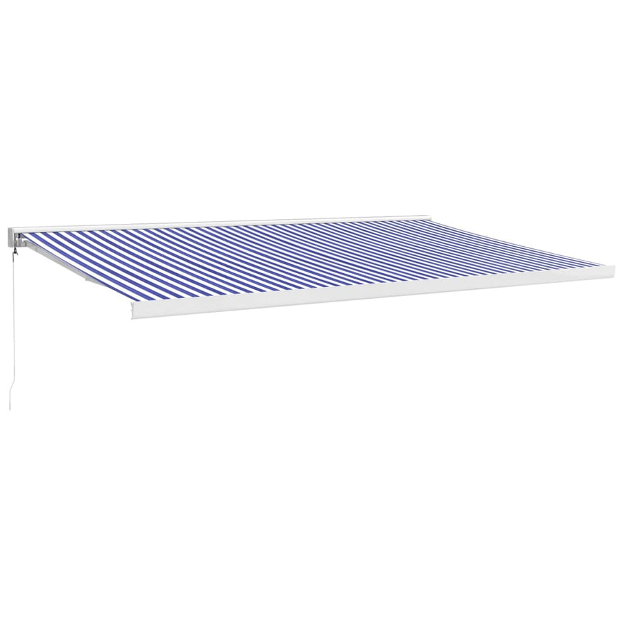 Luifel Uittrekbaar 5X3 M Stof En Aluminium Blauw En Wit