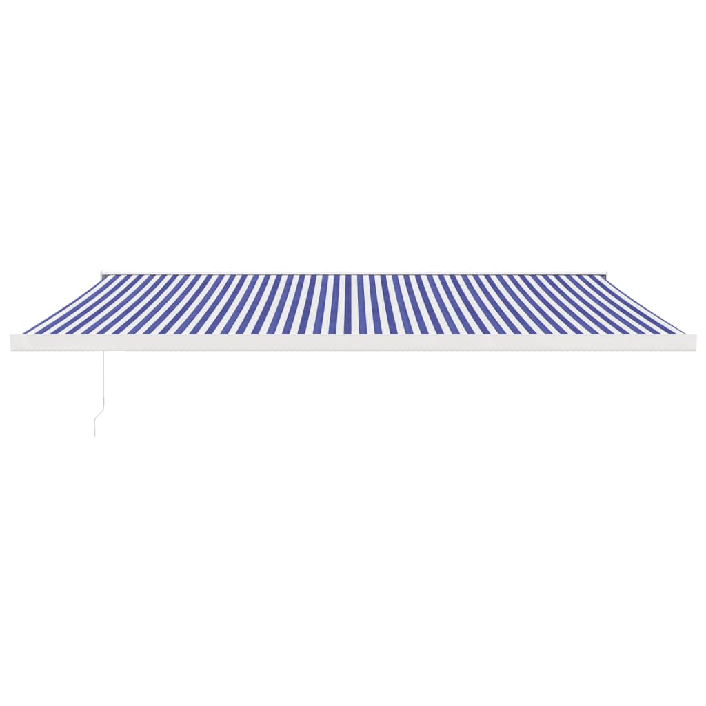 Luifel Uittrekbaar 5X3 M Stof En Aluminium Blauw En Wit