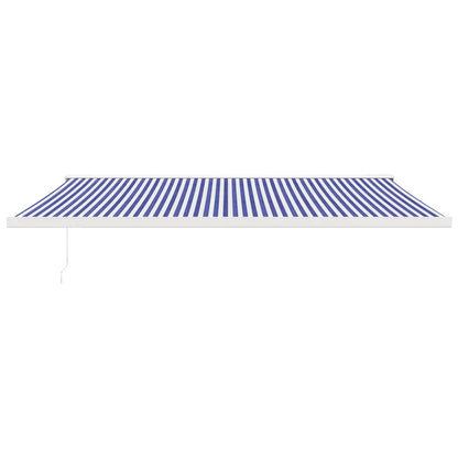 Luifel Uittrekbaar 5X3 M Stof En Aluminium Blauw En Wit