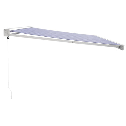 Luifel Uittrekbaar 5X3 M Stof En Aluminium Blauw En Wit