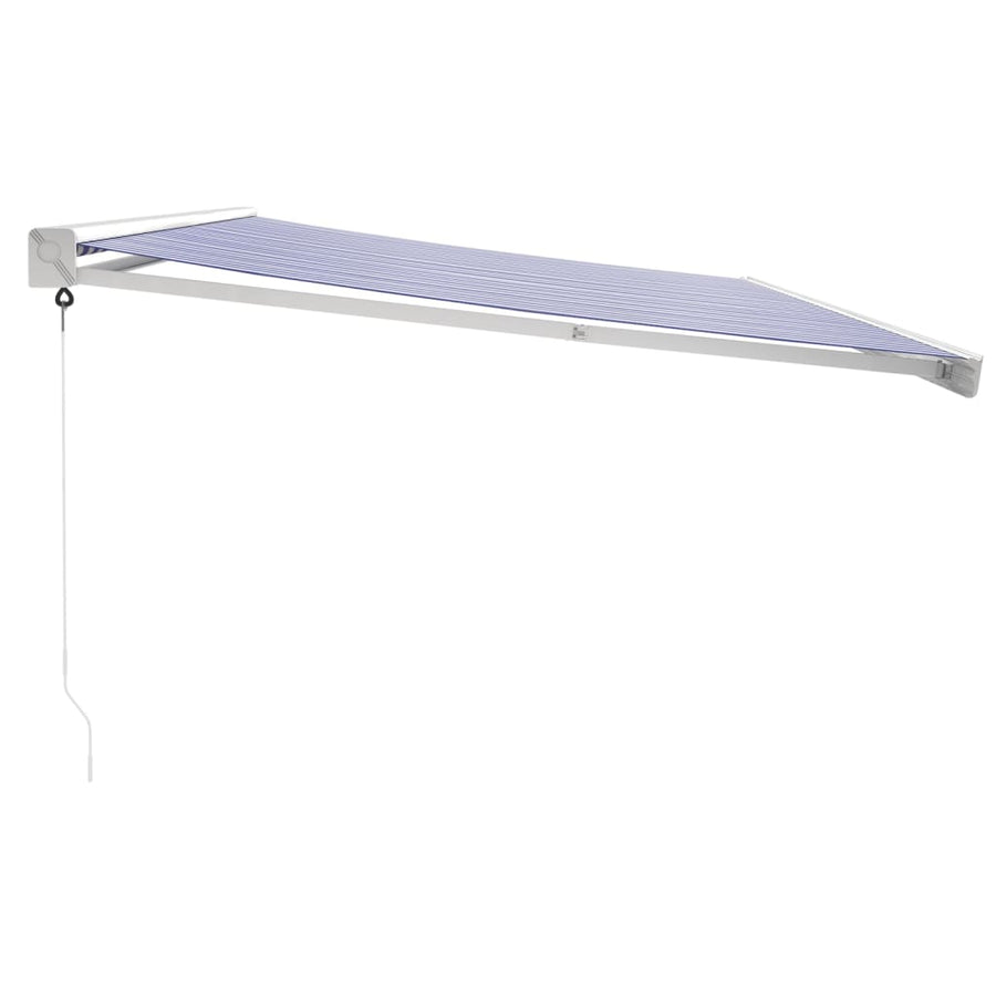 Luifel Uittrekbaar 5X3 M Stof En Aluminium Blauw En Wit