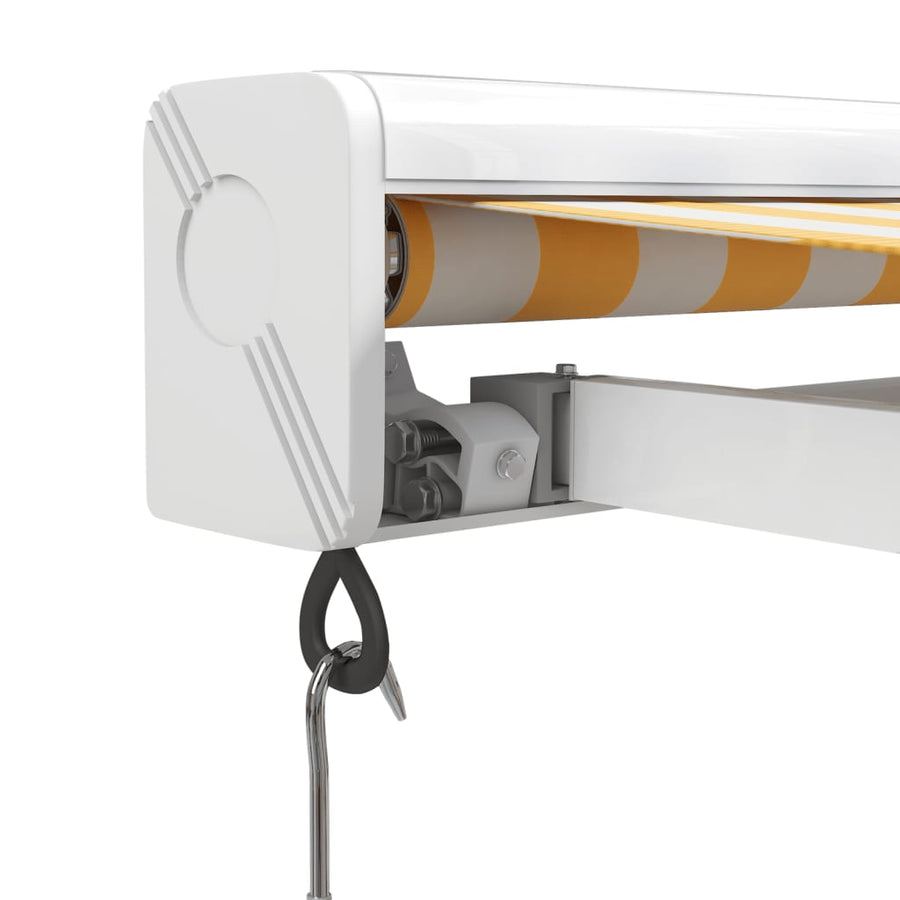Luifel Uittrekbaar 3,5X2,5 M Stof En Aluminium Geel En Wit