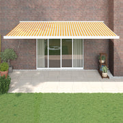 Luifel uittrekbaar 5x3 m geel wit aluminium