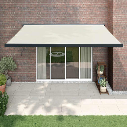 | Uitschuifbare luifel | Blauw en Wit met Witte Frame 4,5 × 3 m