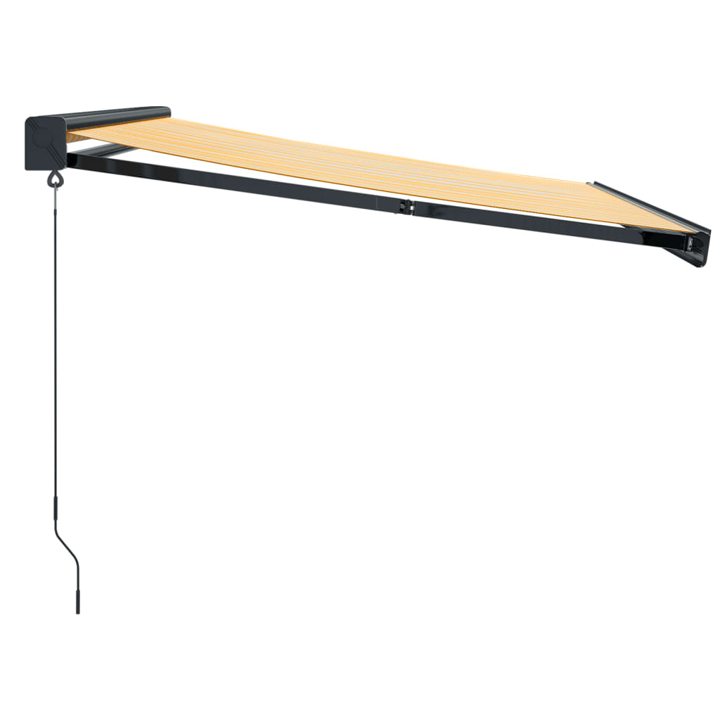 Luifel Uittrekbaar 3,5X2,5 M Stof En Aluminium Geel En Wit