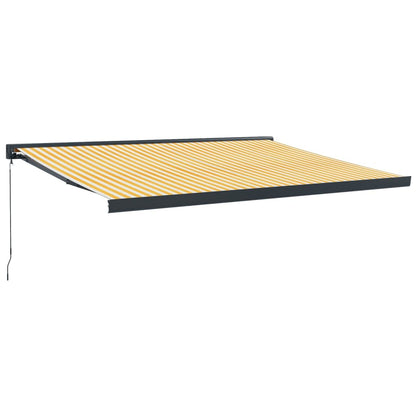 Luifel Uittrekbaar 4X3 M Stof En Aluminium Geel En Wit