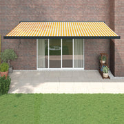 Luifel uittrekbaar 5x3 m geel wit stof aluminium