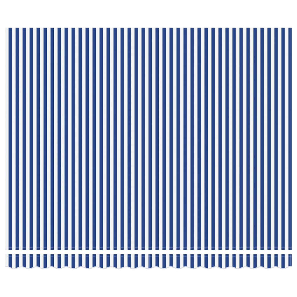 Luifel uittrekbaar 3,5x2,5 m stof en aluminium blauw en wit