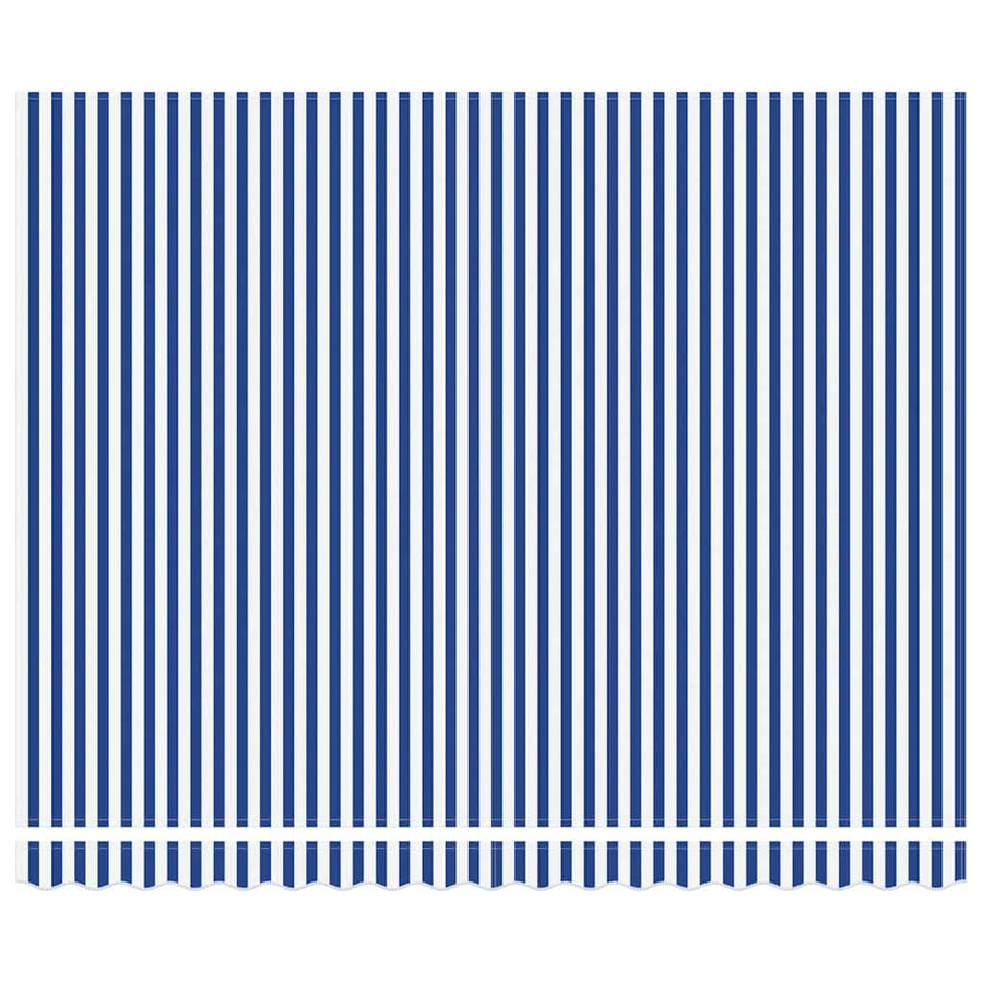 Luifel uittrekbaar 3,5x2,5 m stof en aluminium blauw en wit