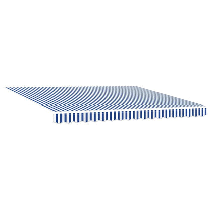 Luifel uittrekbaar 3,5x2,5 m stof en aluminium blauw en wit