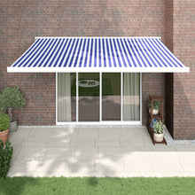 Luifel Uittrekbaar 4X3 M Stof En Aluminium Blauw En Wit