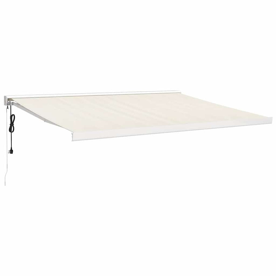 Luifel uittrekbaar 4,5x3 m stof en aluminium crèmekleurig
