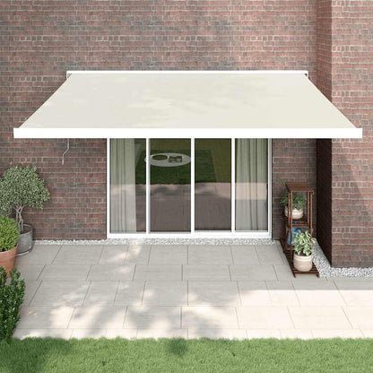 Luifel uittrekbaar 4,5x3 m stof en aluminium crèmekleurig
