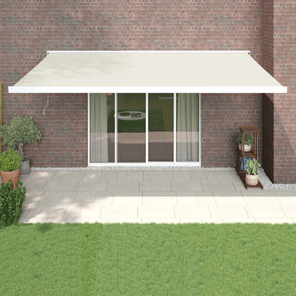 Luifel uittrekbaar 5x3 m stof en aluminium crèmekleurig