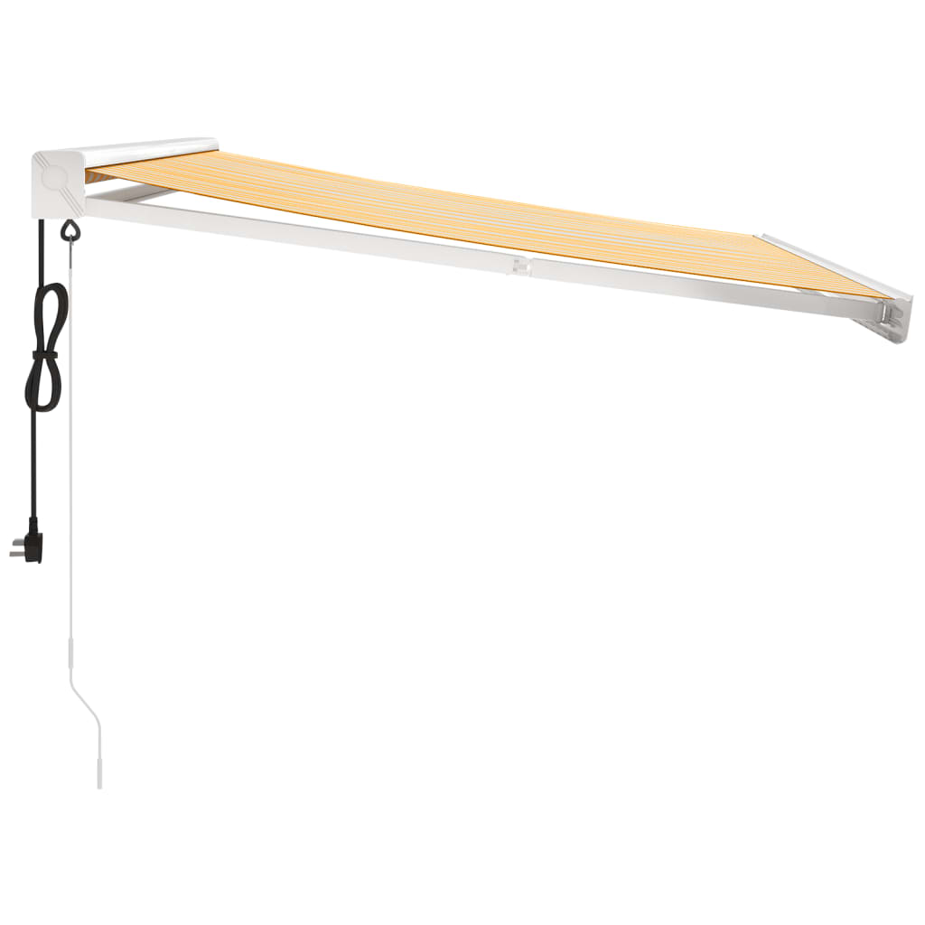 Luifel Uittrekbaar 3X2,5 M Stof En Aluminium Geel En Wit