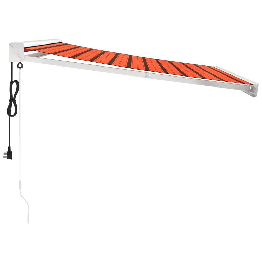 Luifel Uittrekbaar 3,5X2,5 M Stof En Aluminium Oranje En Bruin