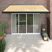Luifel uittrekbaar 3,5x2,5 m geel wit aluminium
