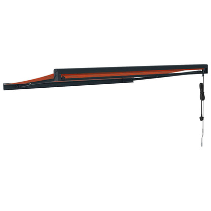 Luifel Uittrekbaar 3,5X2,5 M Stof En Aluminium Oranje En Bruin