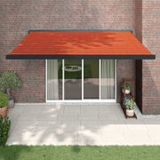 Luifel uittrekbaar 4x3 m oranje bruin aluminium