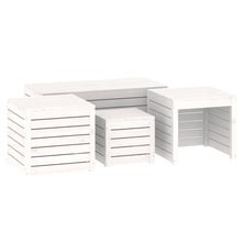 4-Delige Tuinboxset Massief Grenenhout Wit