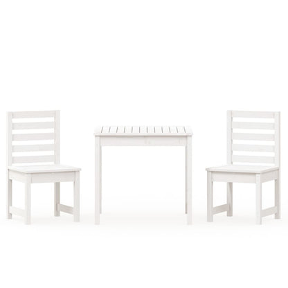 -Delige Bistroset Massief Grenenhout Wit Wit grenenhout