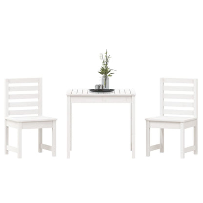 -Delige Bistroset Massief Grenenhout Wit Wit grenenhout