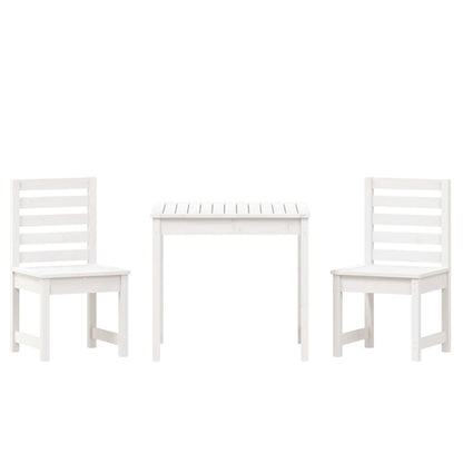 -Delige Bistroset Massief Grenenhout Wit Wit grenenhout