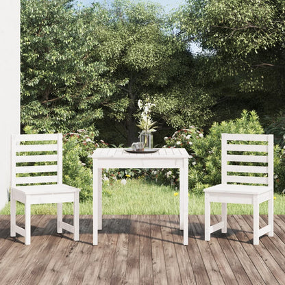 -Delige Bistroset Massief Grenenhout Wit Wit grenenhout