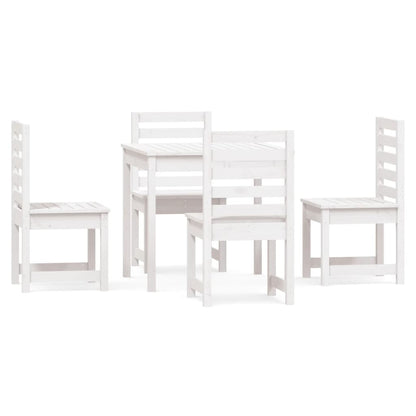 -Delige Tuinset Massief Grenenhout Wit Wit grenenhout