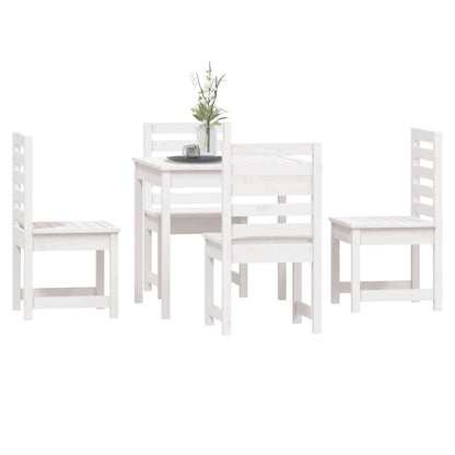 -Delige Tuinset Massief Grenenhout Wit Wit grenenhout