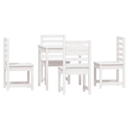 -Delige Tuinset Massief Grenenhout Wit Wit grenenhout